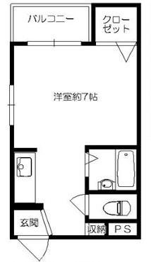 コーポ片町(ワンルーム/4階)の間取り写真