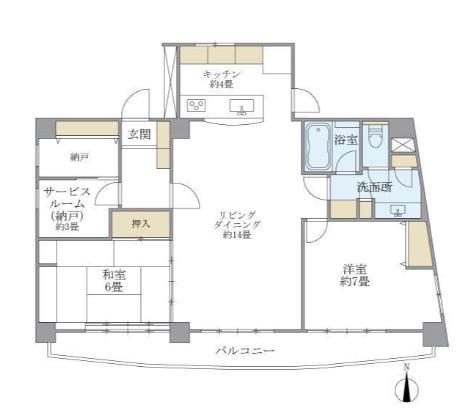 ティアラ恵比寿(2SLDK/6階)の間取り写真
