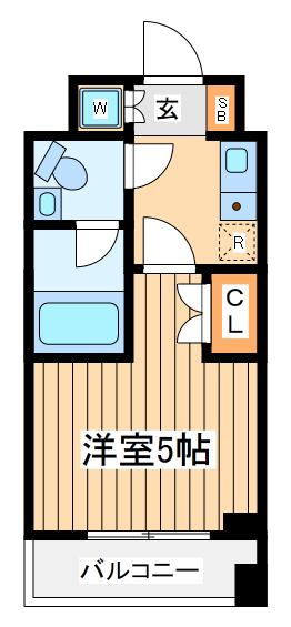 ナイスアーバンステイツ綱島(1K/5階)の間取り写真