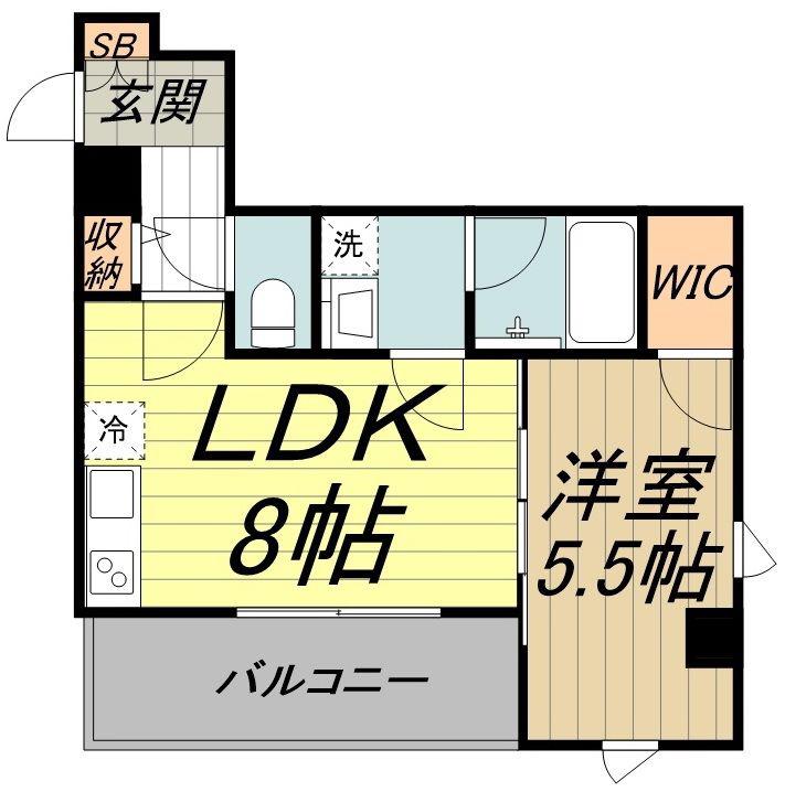 ルーチェ武蔵野(1LDK/2階)の間取り写真