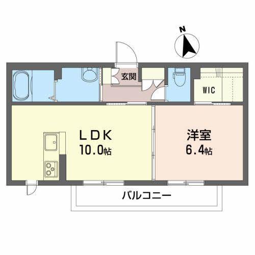 ソレイユひより台(1LDK/2階)の間取り写真