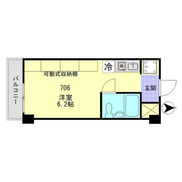 ヒルズ駒場東大前(ワンルーム/7階)の間取り写真