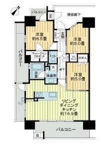 サンズガラリエ倉敷駅西(3LDK/3階)の間取り写真