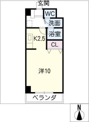 アヴェニューコート中野C棟(1K/4階)の間取り写真