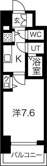 プレサンス東別院駅前(1K/2階)の間取り写真
