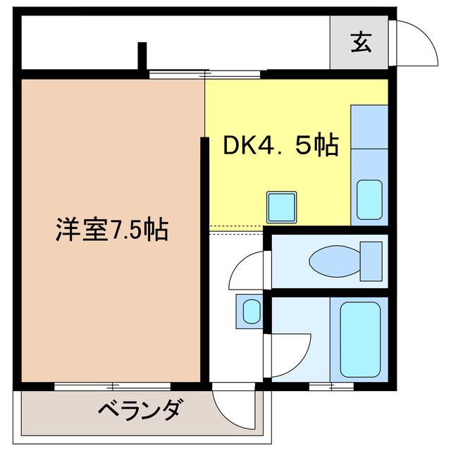 タリーズ(1DK/1階)の間取り写真
