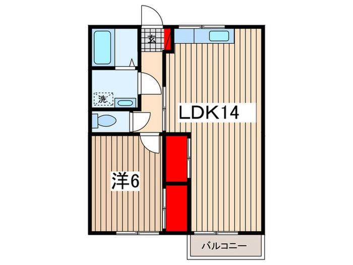 サンライズパレス(1LDK/2階)の間取り写真
