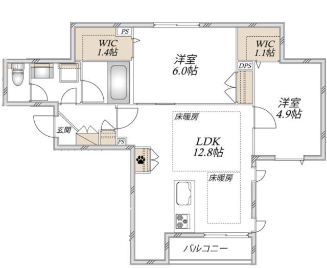 T-MAISON(2LDK/2階)の間取り写真