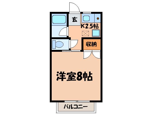 青木ヒルズアルファ-3(1K/1階)の間取り写真