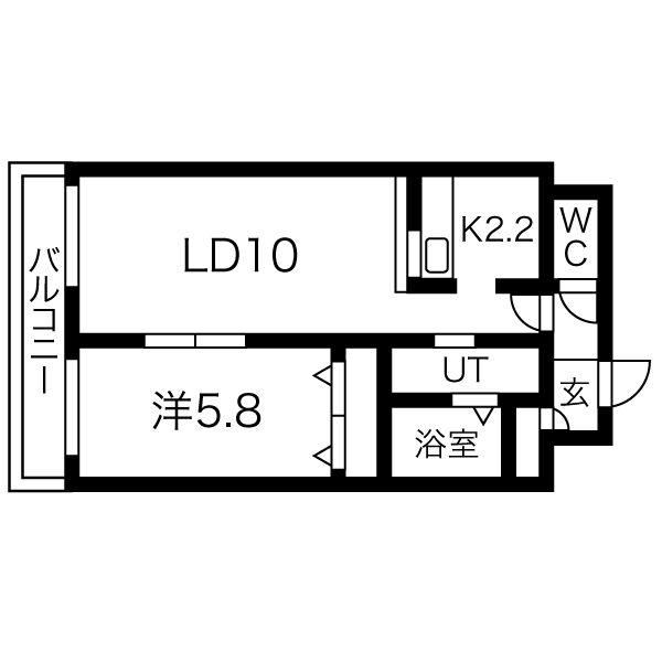 サンコート北7条 弐番館(1LDK/4階)の間取り写真