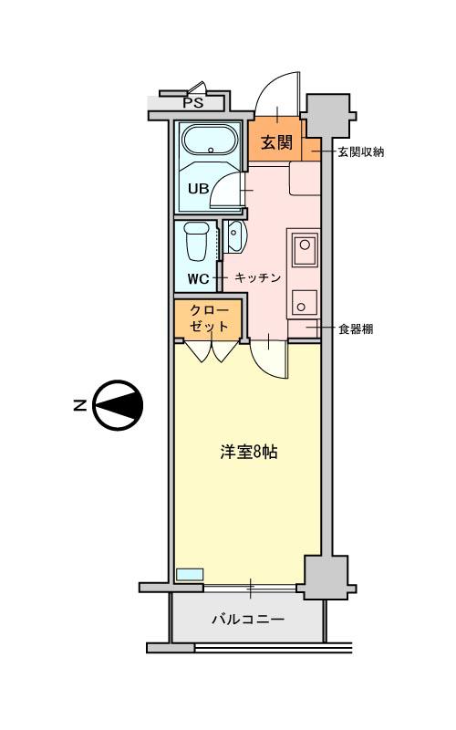フレリア学園都市(1K/3階)の間取り写真