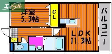 プレゼンス白石(1LDK/1階)の間取り写真