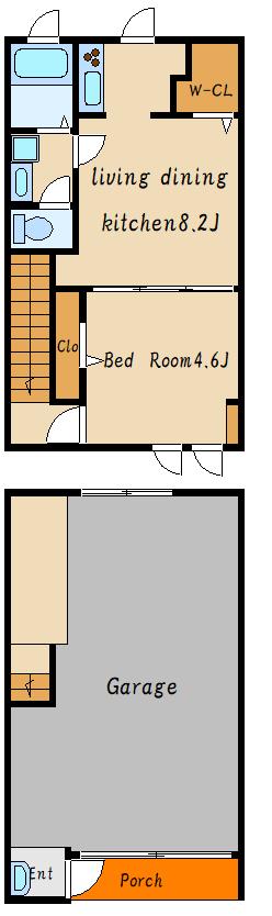 CASA MODERNO(1LDK/1階)の間取り写真