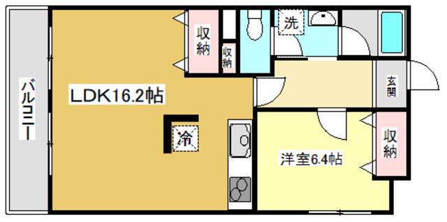 コーポマルベリ北新田(1LDK/3階)の間取り写真
