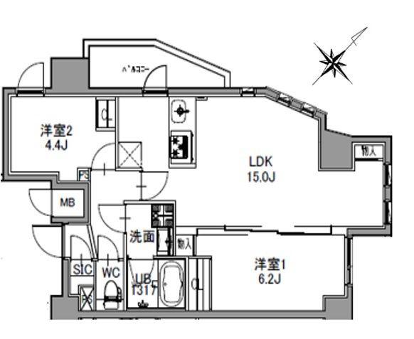 S-RESIDENCE王子ウエスト(1SLDK/11階)の間取り写真