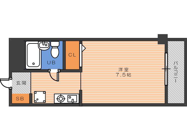 ハイム23(1K/3階)の間取り写真