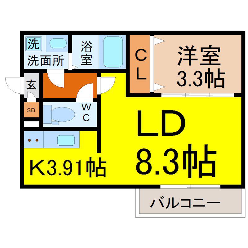 TASTE中村公園(1LDK/1階)の間取り写真