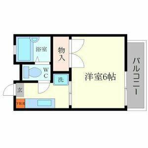 メルベイユ千里山 北棟(1K/2階)の間取り写真