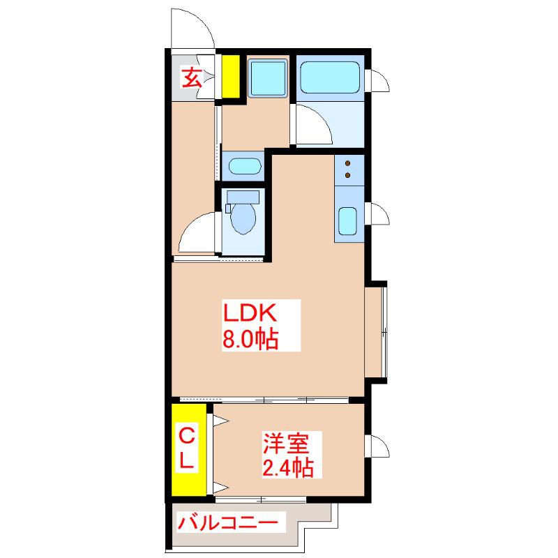 ALEGRIA(1LDK/4階)の間取り写真