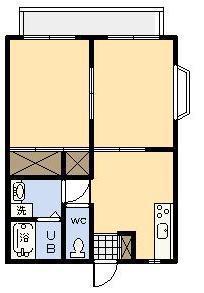 メゾン大崎(2DK/2階)の間取り写真