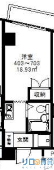 R-CUBE新大阪(1K/4階)の間取り写真