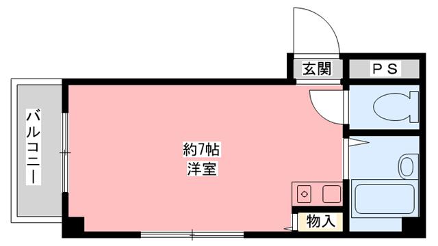ビクトワール・シェル(ワンルーム/3階)の間取り写真
