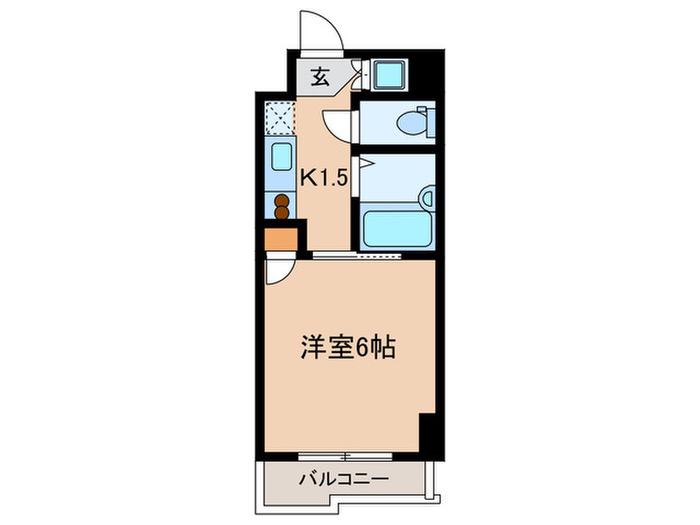 ルーブル白金高輪(1K/12階)の間取り写真