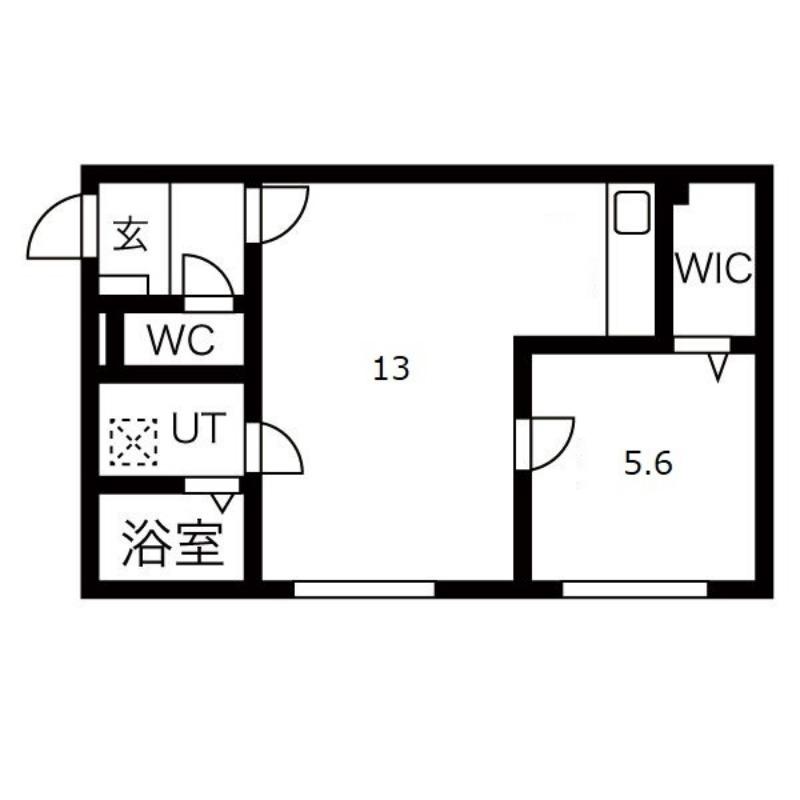 富丘ベース(1LDK/1階)の間取り写真