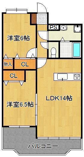 ERURISUTON KATO(2LDK/4階)の間取り写真