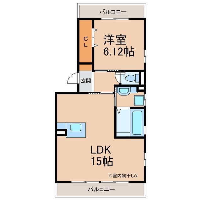 アウルコートA・B棟(1LDK/3階)の間取り写真