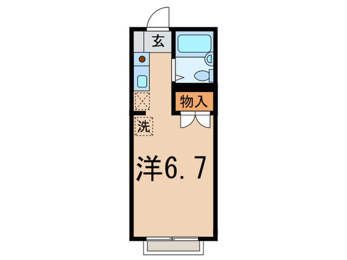 クレアコートM2(ワンルーム/1階)の間取り写真