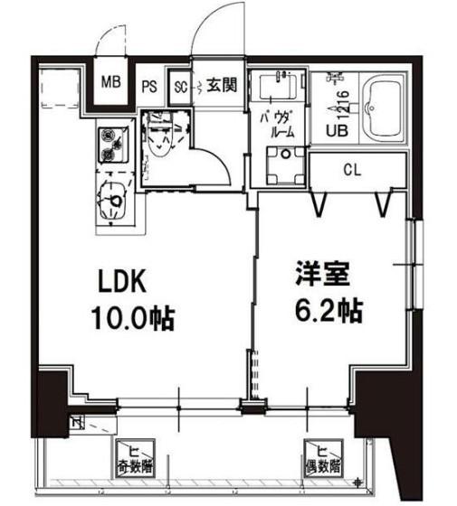 メゾンドアーク南大井(1LDK/10階)の間取り写真