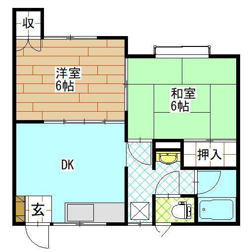新栄ホームズA(2DK/1階)の間取り写真