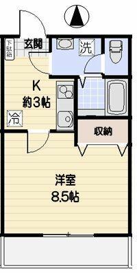 ロイヤルパレス(1K/3階)の間取り写真