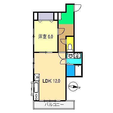 サンセベリア(1LDK/3階)の間取り写真