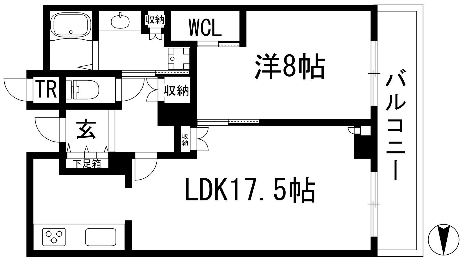ジオタワー宝塚グランレジスTHE ノース(1LDK/29階)の間取り写真