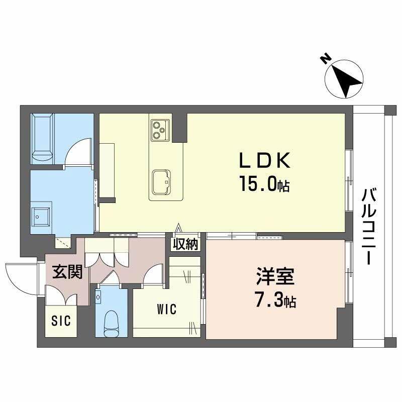 カルーレ金澤(1LDK/3階)の間取り写真