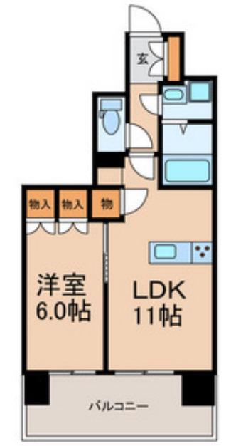 セラ クリスタル船橋(1LDK/10階)の間取り写真