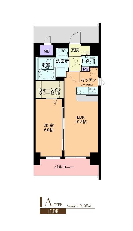 ル セルクル(1LDK/6階)の間取り写真