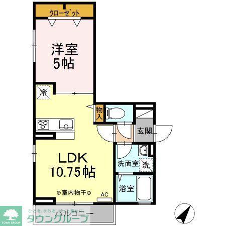プランドールメゾン 1号館(1LDK/2階)の間取り写真