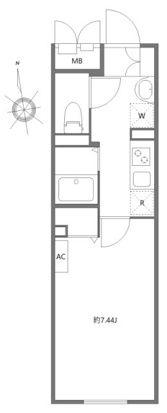 エルファーロ三軒茶屋II(1K/2階)の間取り写真
