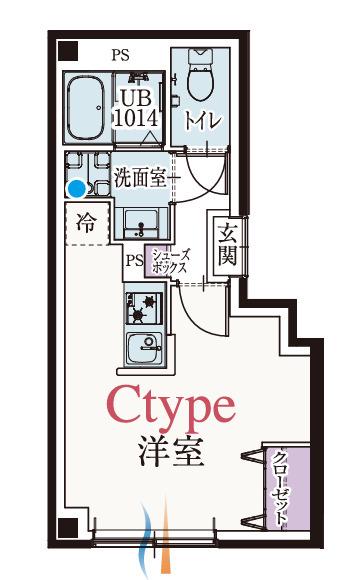 BCASA川口青木(ワンルーム/2階)の間取り写真