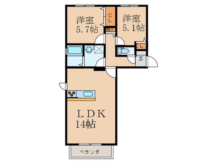 アルテマ(2LDK/2階)の間取り写真