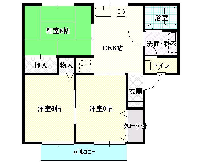 ソレイユ弐番館(3DK/2階)の間取り写真