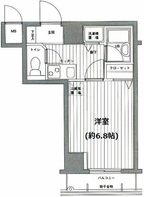 グランドガーラ麻布十番(1K/5階)の間取り写真