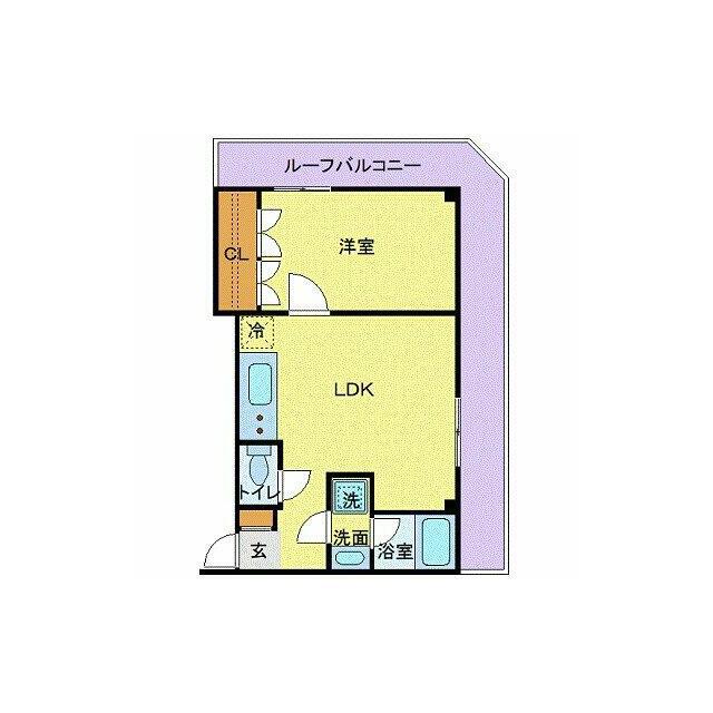 フロリス オーランティウム2 部屋番号402(1LDK/4階)の間取り写真