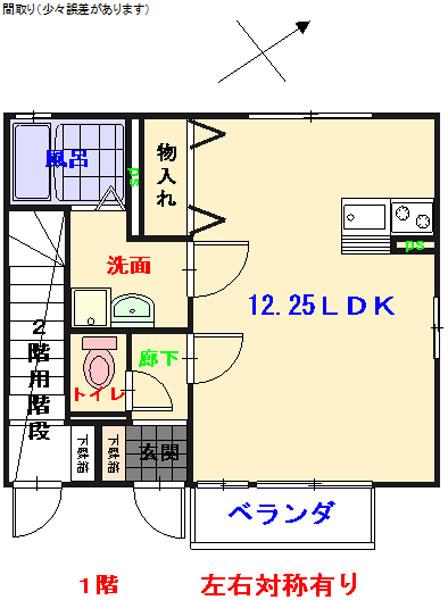 アプリコットツリータウン(ワンルーム/1階)の間取り写真
