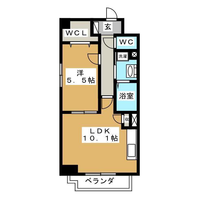 メゾンドソレイユ・シノハラ(1LDK/8階)の間取り写真