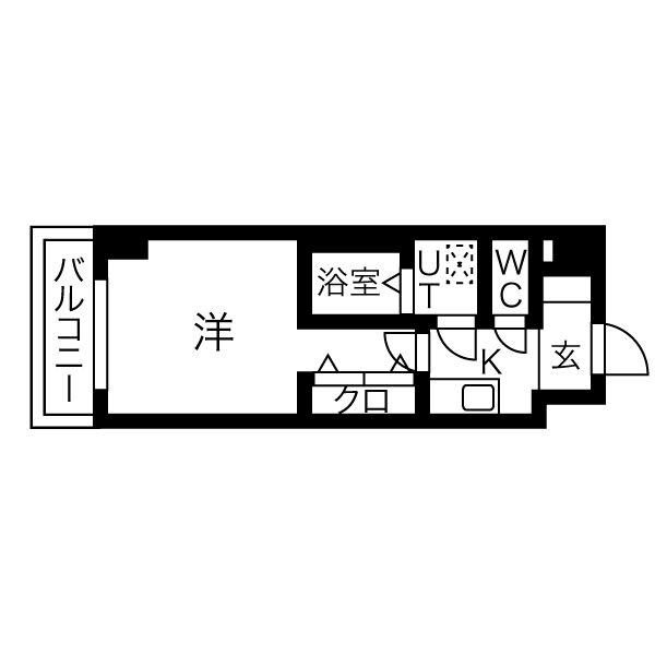 プライムアーバン仙台木町通(1K/3階)の間取り写真