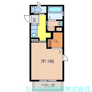 クオリスI・II(1K/2階)の間取り写真